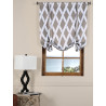 Crosshatch Grey Blackout Tie-Up Window Shade