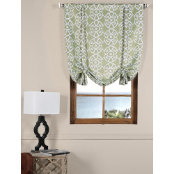 Secret Garden Leaf Green Blackout Tie-Up Window Shade