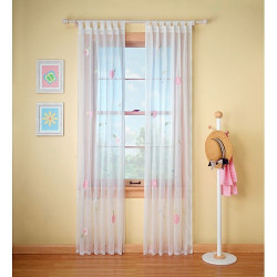 Sheer Window Curtain with Embroidery