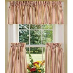 Woven Stripe Tier Curtains