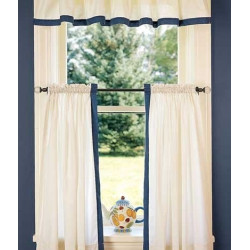 Band of Color Tier Curtains