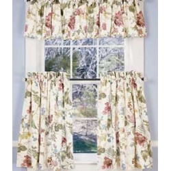 Cottage Garden Lined Tier Curtains