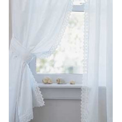 Pointed Lace Edging Perma-Press Tailored Curtains