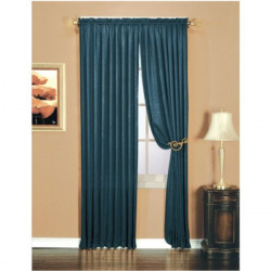 Luxury Crushed Faux Silk Window Panel - Indigo