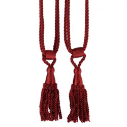 Set Of Two Burgundy Tassel Rope Tiebacks