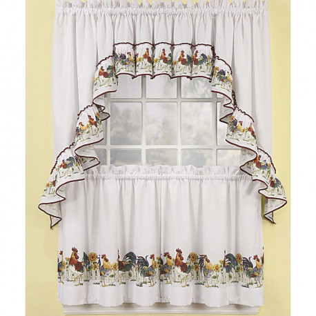 rooster and sunflower kitchen curtains