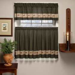 Northern Exposure Green Kitchen Valance and Tiers Set 