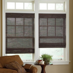 Custom Bamboo Woven Wood Roman Shade 